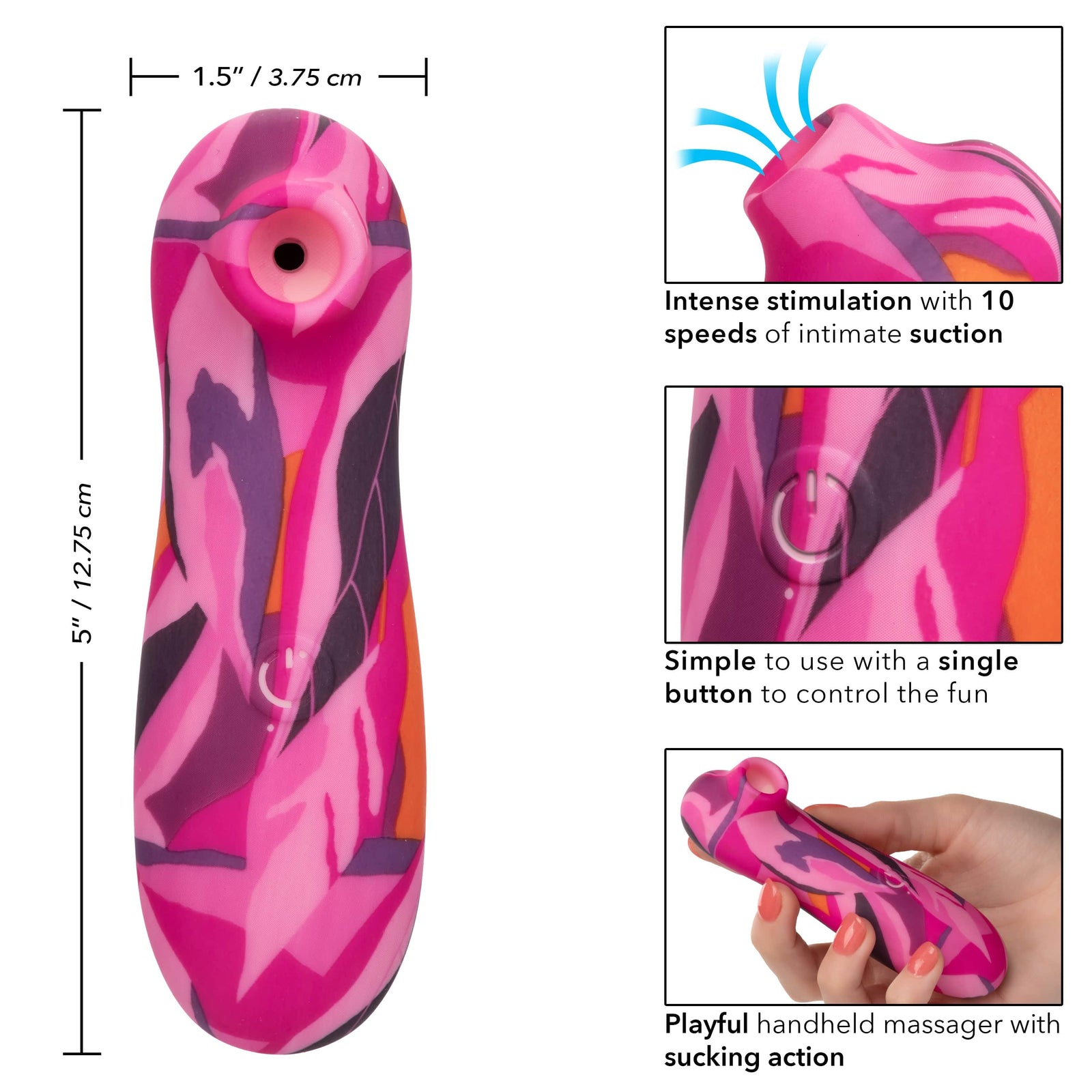 California Exotics - Naughty Bits Suck Buddy Playful Massager Clitoral Air Stimulator (Multi Colour) -  Clit Massager (Vibration) Rechargeable  Durio.sg
