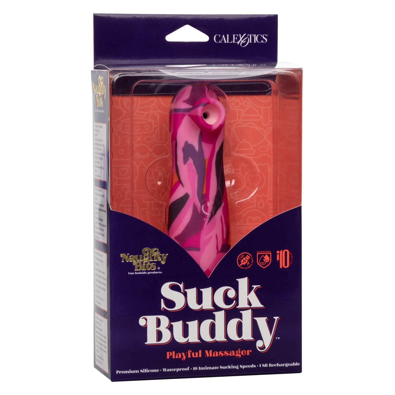 California Exotics - Naughty Bits Suck Buddy Playful Massager Clitoral Air Stimulator (Multi Colour) -  Clit Massager (Vibration) Rechargeable  Durio.sg