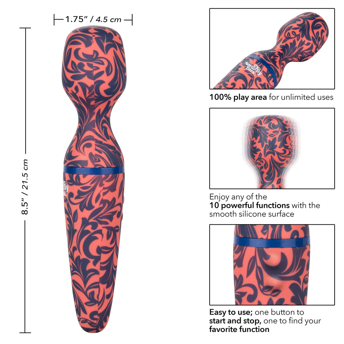 California Exotics - Naughty Bits W I L F Wand Id Like to Fuck Wand Massager (Pink) -  Wand Massagers (Vibration) Rechargeable  Durio.sg