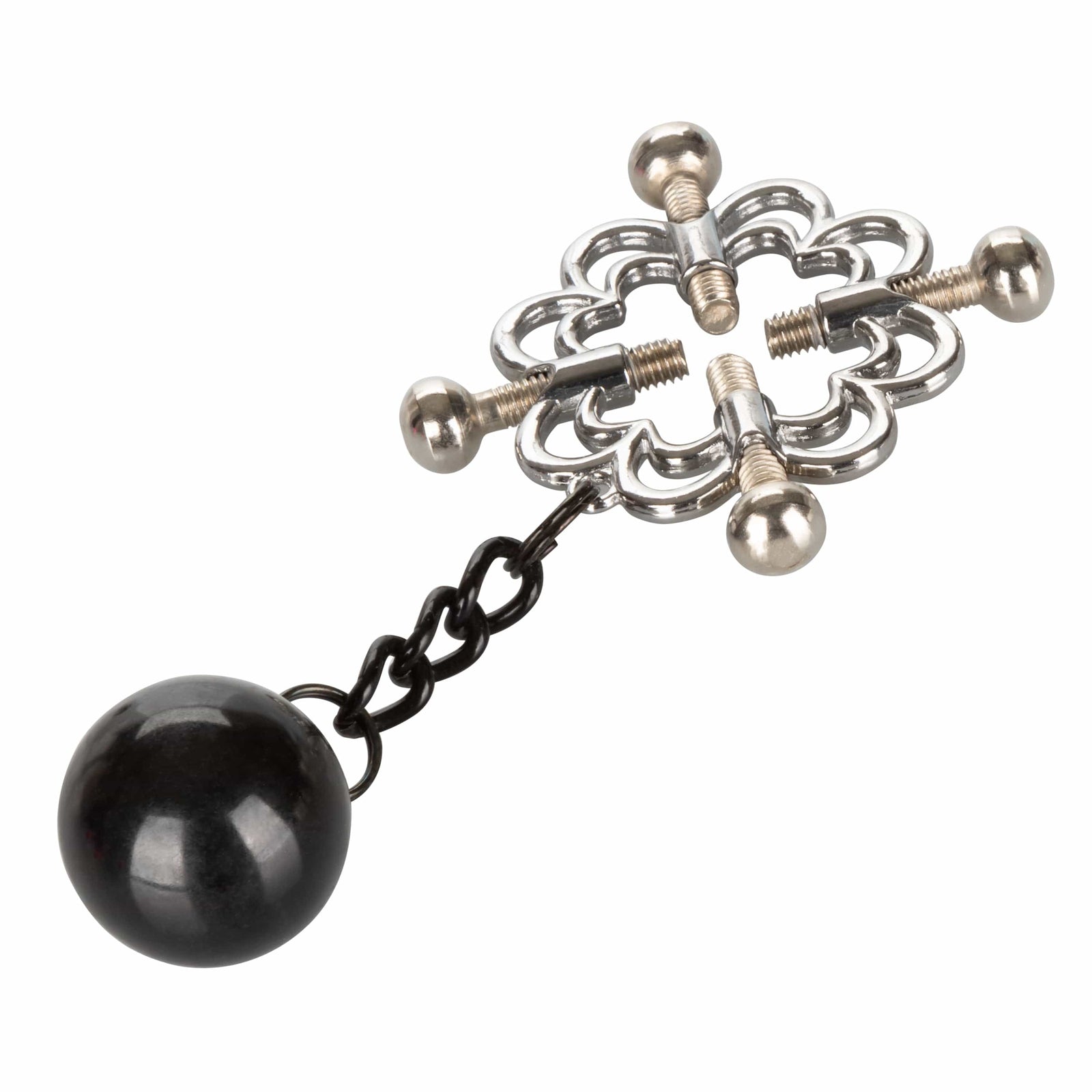 California Exotics - Nipple Grips 4 Point Weighted Nipple Press Clamps (Silver) -  Nipple Clamps (Non Vibration)  Durio.sg
