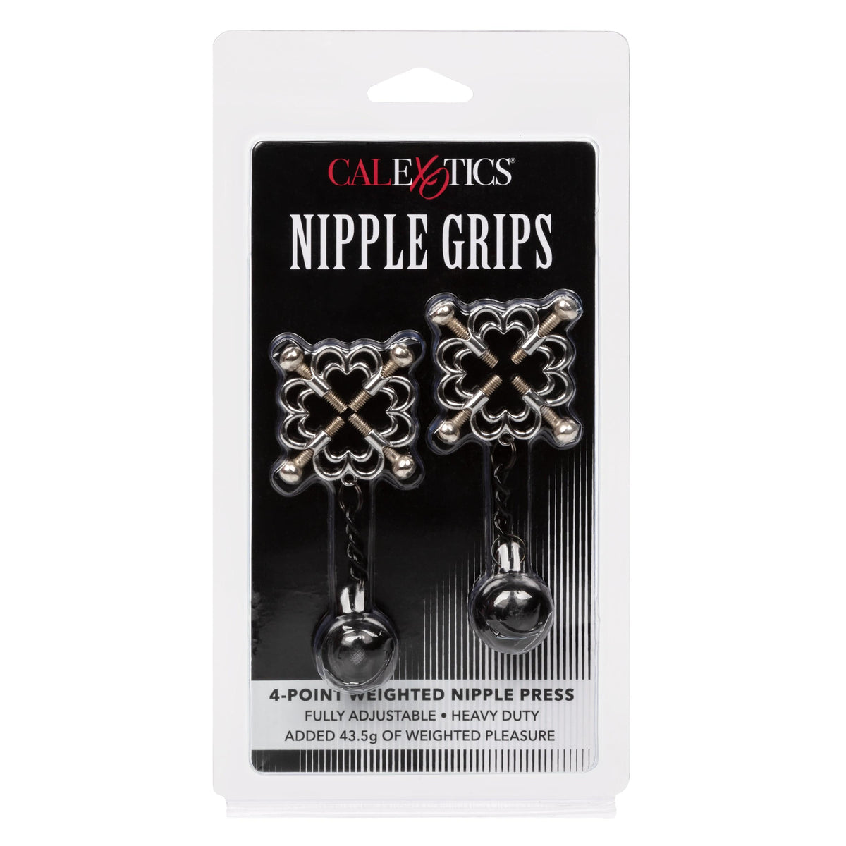 California Exotics - Nipple Grips 4 Point Weighted Nipple Press Clamps (Silver) -  Nipple Clamps (Non Vibration)  Durio.sg