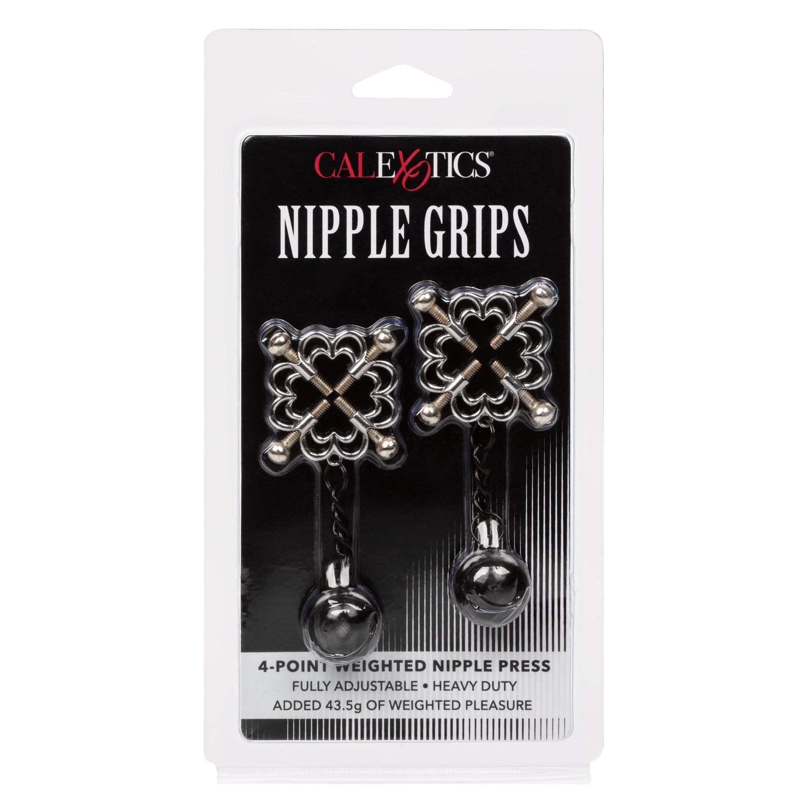 California Exotics - Nipple Grips 4 Point Weighted Nipple Press Clamps (Silver) -  Nipple Clamps (Non Vibration)  Durio.sg