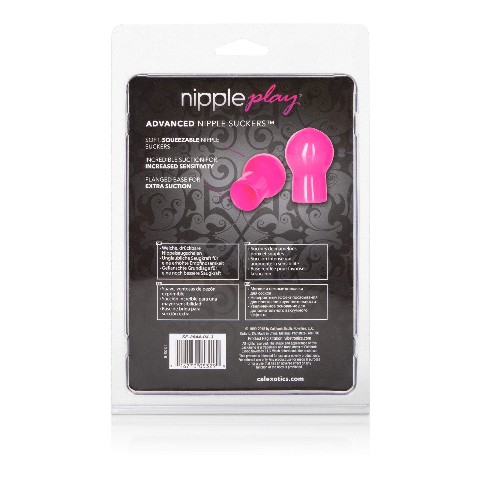 California Exotics - Nipple Play Advanced Nipple Suckers (Pink) -  Nipple Pumps (Non Vibration)  Durio.sg