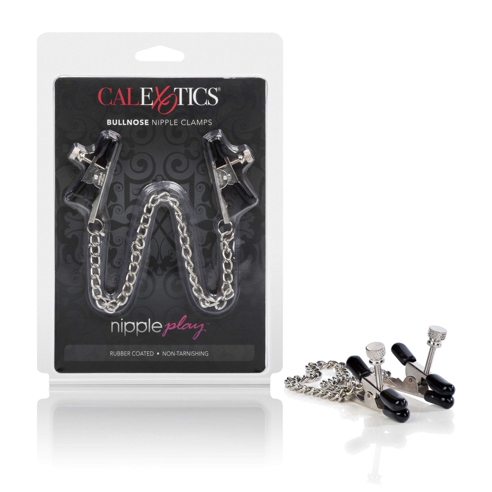 California Exotics - Nipple Play Bull Nose Nipple Clamps (Silver) -  Nipple Clamps (Non Vibration)  Durio.sg
