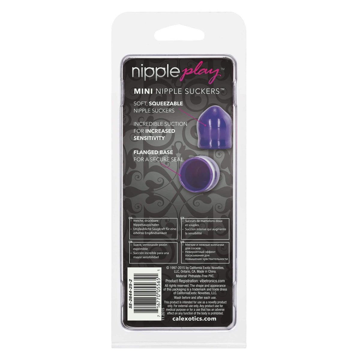 California Exotics - Nipple Play Mini Nipple Suckers (Purple) -  Nipple Pumps (Non Vibration)  Durio.sg