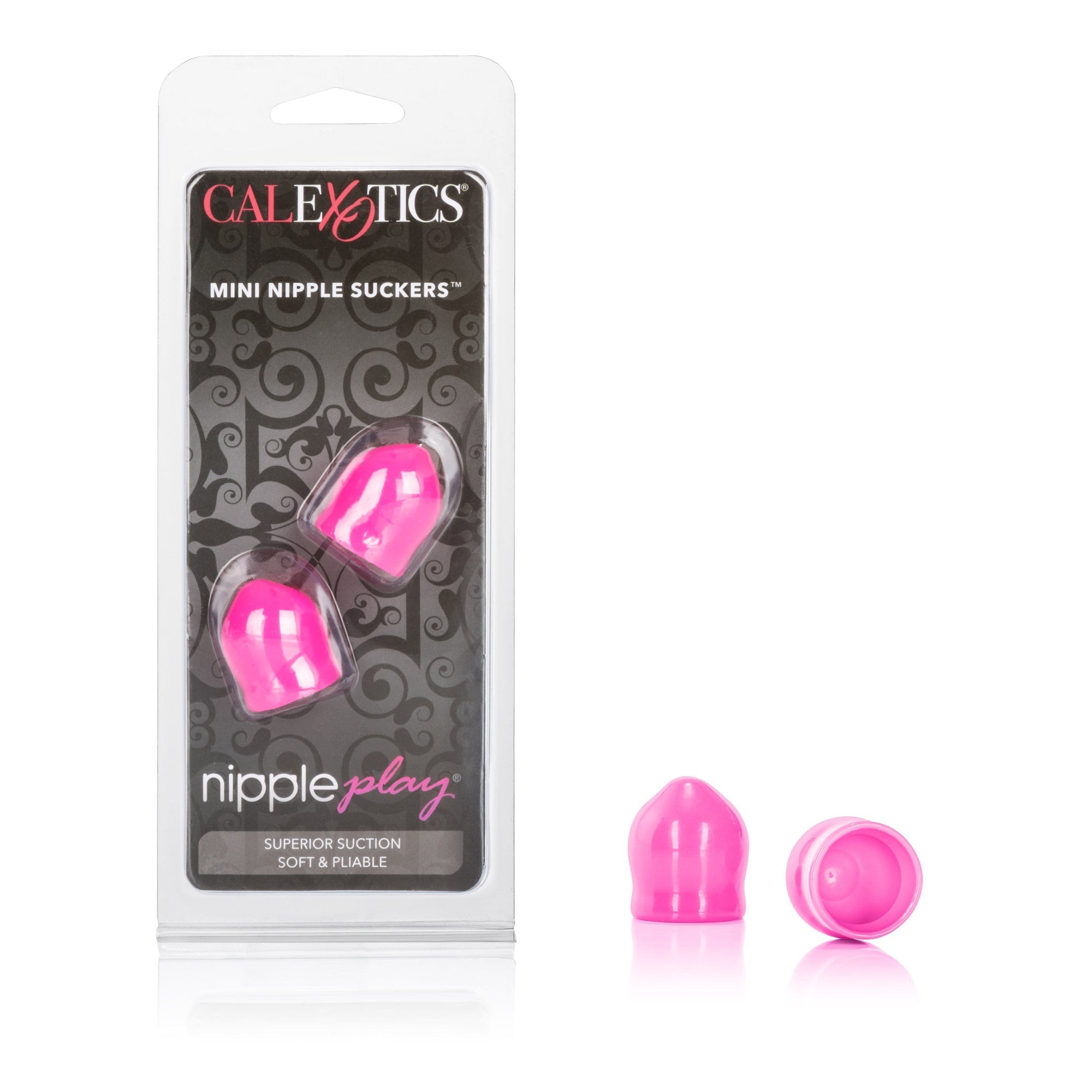 California Exotics - Nipple Play Mini Soft Nipple Suckers (Pink) -  Nipple Pumps (Non Vibration)  Durio.sg