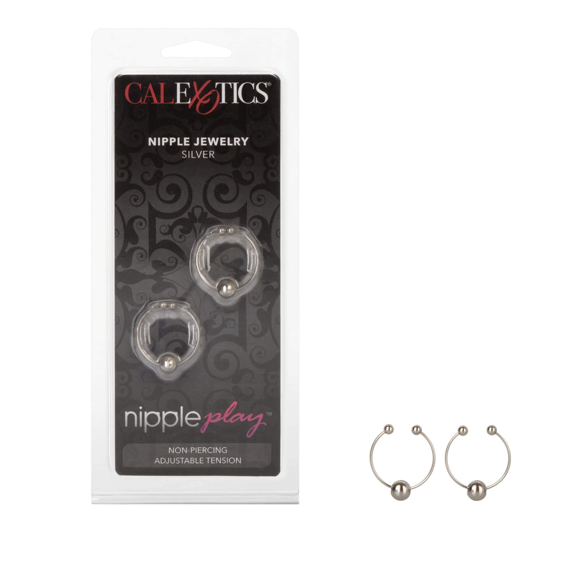 California Exotics - Nipple Play Nipple Jewelry Ring (Silver) -  Nipple Clamps (Non Vibration)  Durio.sg