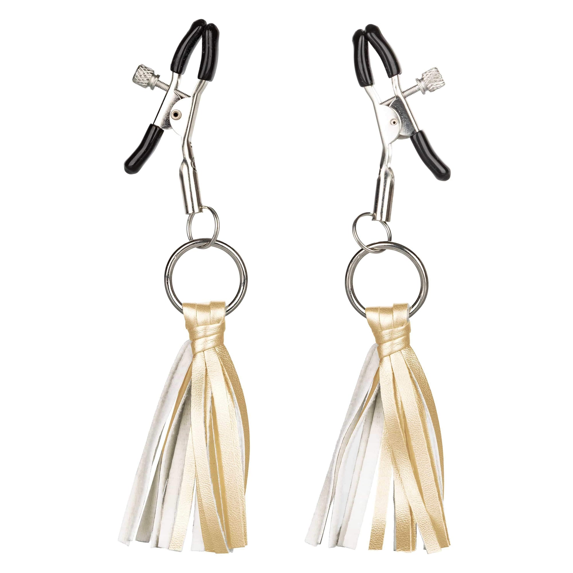 California Exotics - Nipple Play Playful Tassels Nipple Clamps (Gold) -  Nipple Clamps (Non Vibration)  Durio.sg