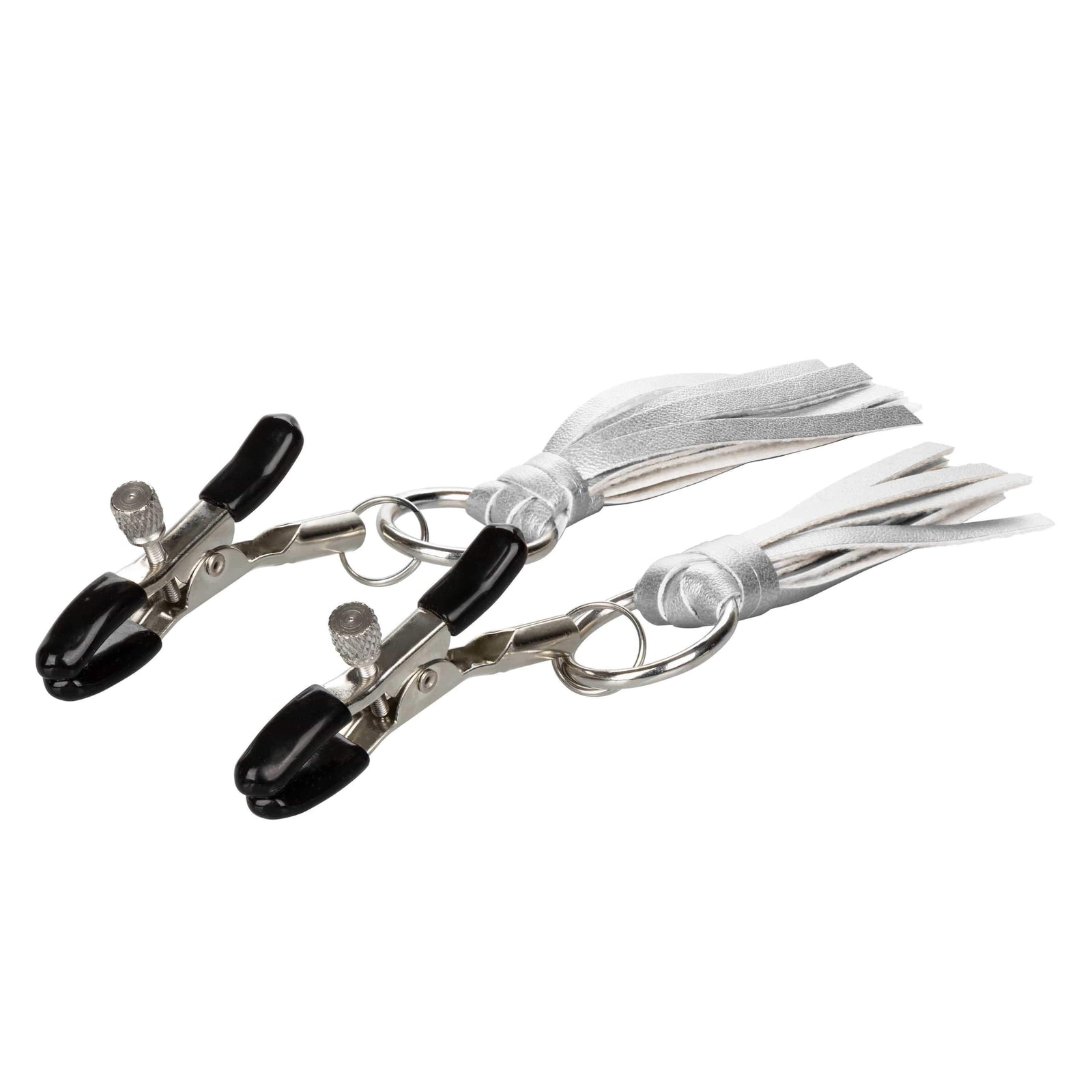 California Exotics - Nipple Play Playful Tassels Nipple Clamps (Silver) -  Nipple Clamps (Non Vibration)  Durio.sg