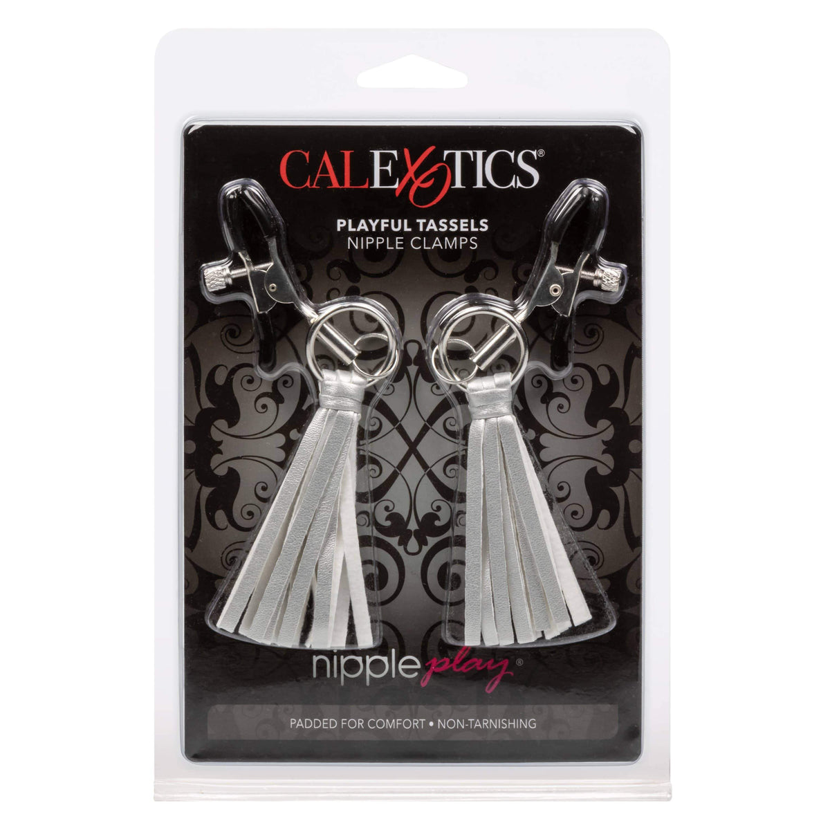 California Exotics - Nipple Play Playful Tassels Nipple Clamps (Silver) -  Nipple Clamps (Non Vibration)  Durio.sg