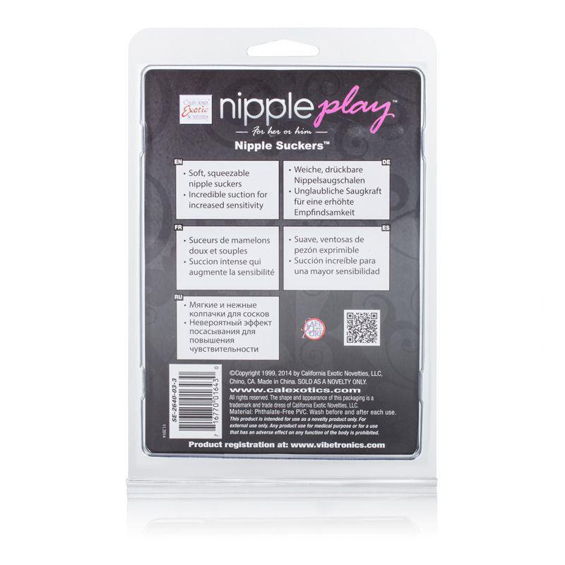 California Exotics - Nipple Play Silicone Nipple Suckers (Black) -  Nipple Pumps (Non Vibration)  Durio.sg