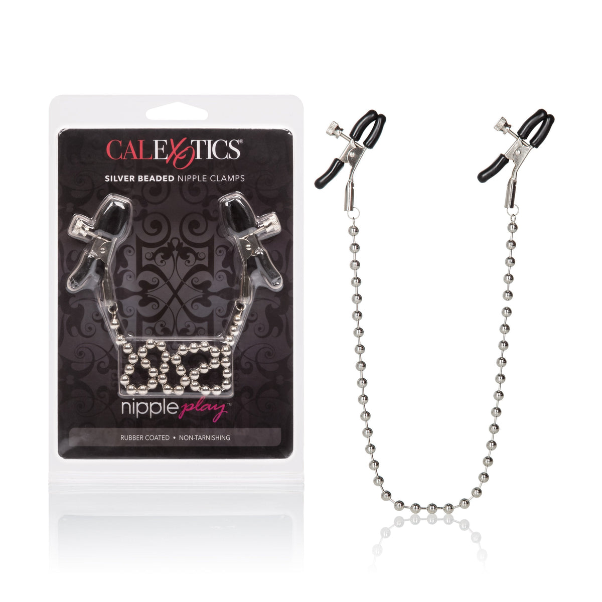 California Exotics - Nipple Play Silver Beaded Nipple Clamps (Silver) -  Nipple Clamps (Non Vibration)  Durio.sg