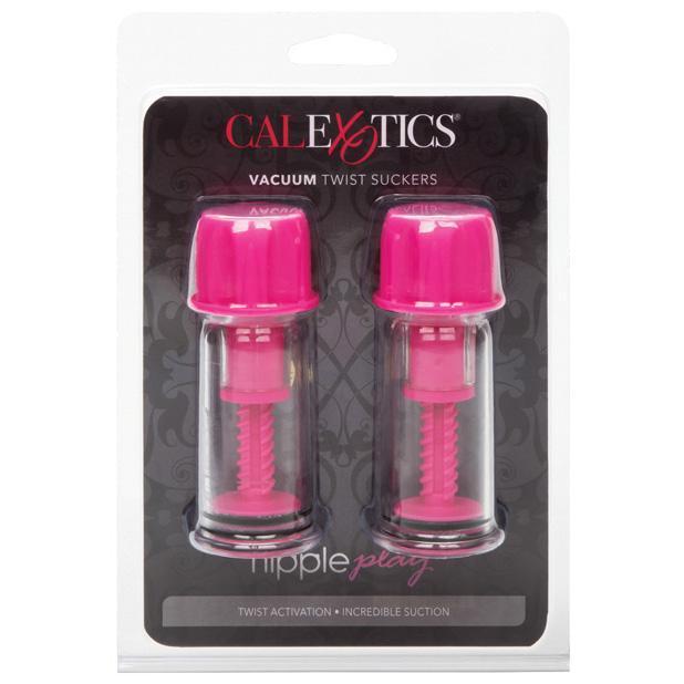 California Exotics - Nipple Play Vacuum Twist Suckers (Pink) -  Nipple Pumps (Non Vibration)  Durio.sg