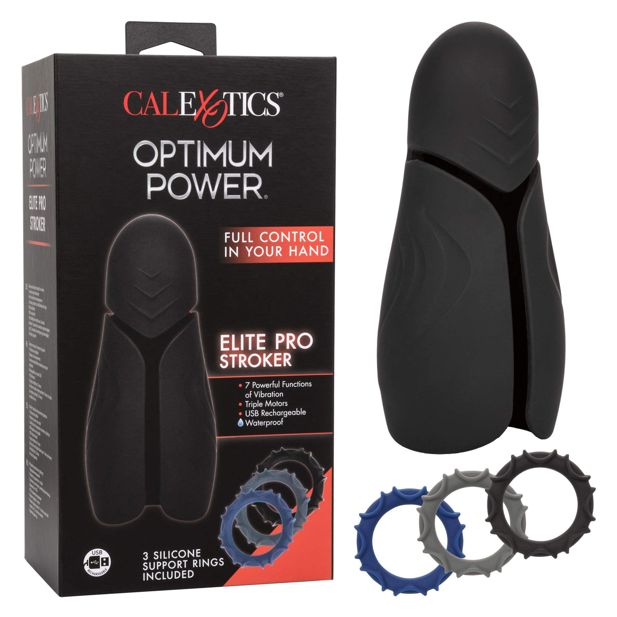 California Exotics - Optimum Power Elite Pro Stroker Masturbator (Black) -  Masturbator Soft Stroker (Vibration) Rechargeable  Durio.sg