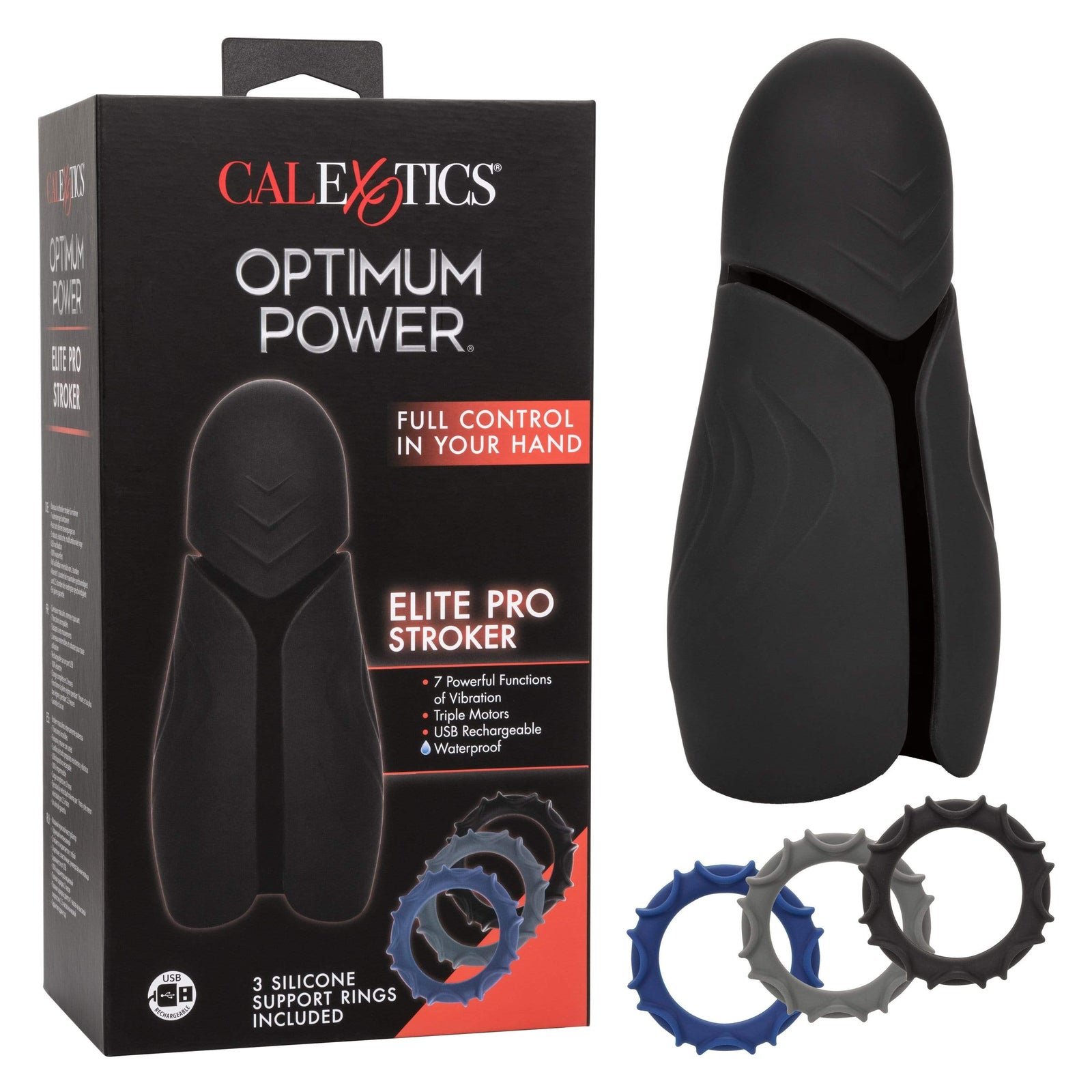 California Exotics - Optimum Power Elite Pro Stroker Masturbator (Black) -  Masturbator Soft Stroker (Vibration) Rechargeable  Durio.sg