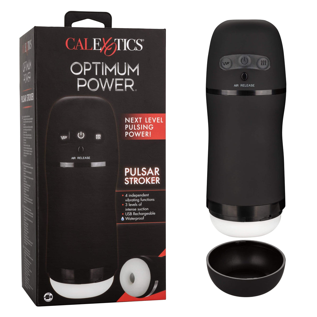 California Exotics - Optimum Power Pulsar Stroker (Black) -  Masturbator Soft Stroker (Vibration) Rechargeable  Durio.sg