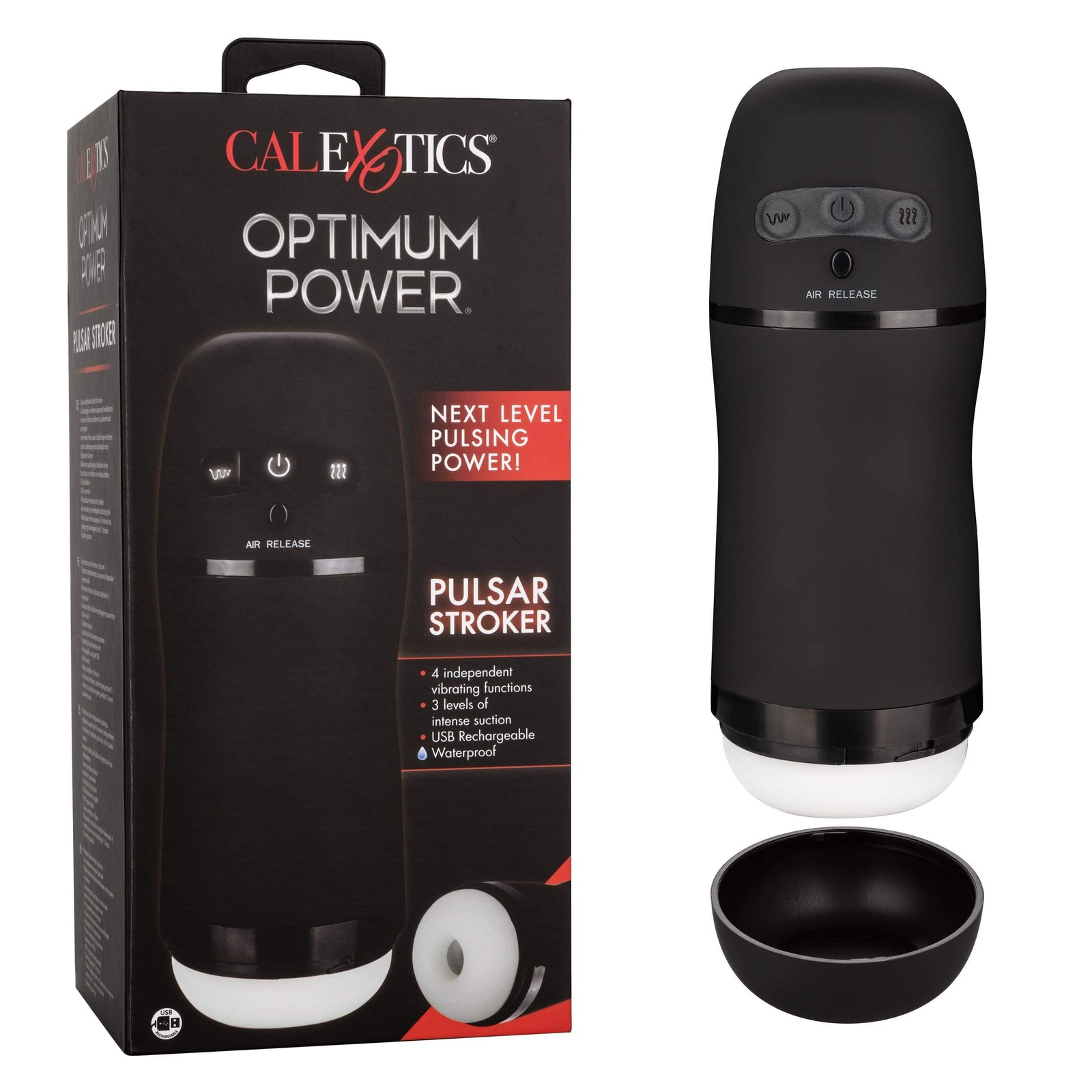 California Exotics - Optimum Power Pulsar Stroker (Black) -  Masturbator Soft Stroker (Vibration) Rechargeable  Durio.sg