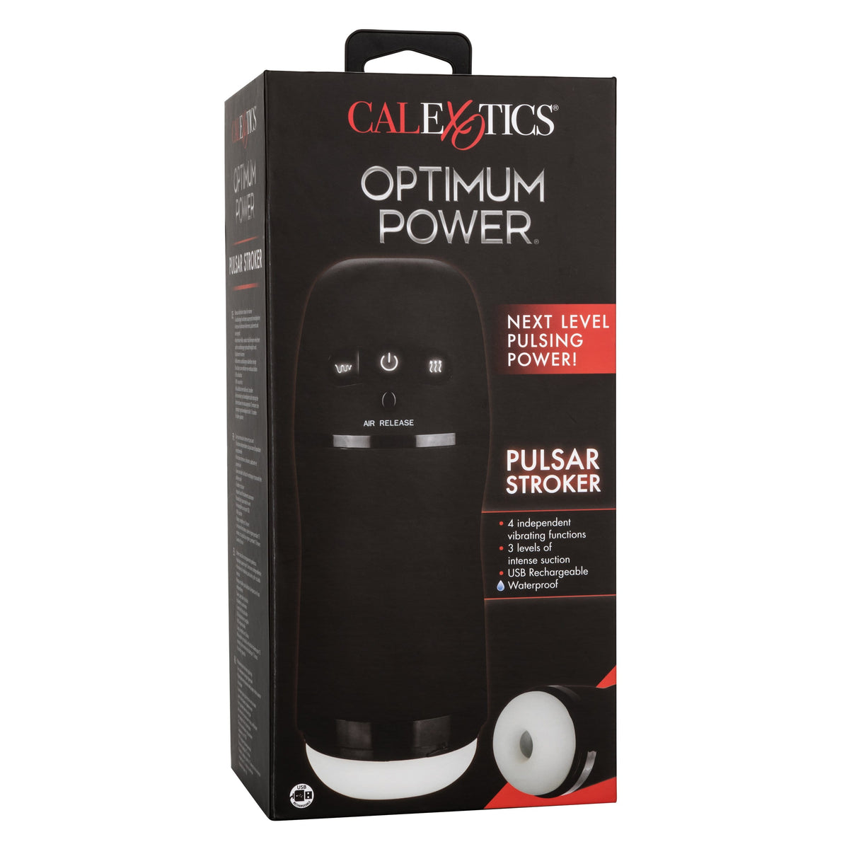 California Exotics - Optimum Power Pulsar Stroker (Black) -  Masturbator Soft Stroker (Vibration) Rechargeable  Durio.sg