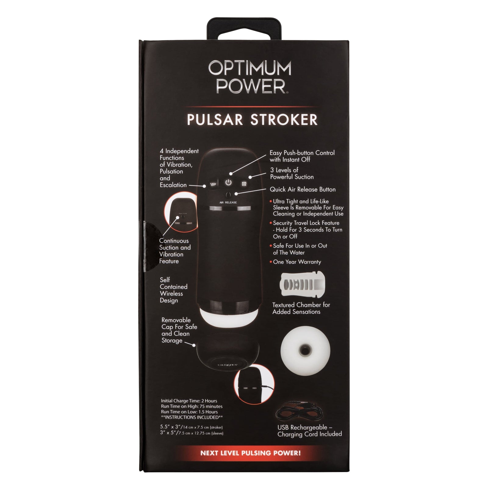 California Exotics - Optimum Power Pulsar Stroker (Black) -  Masturbator Soft Stroker (Vibration) Rechargeable  Durio.sg