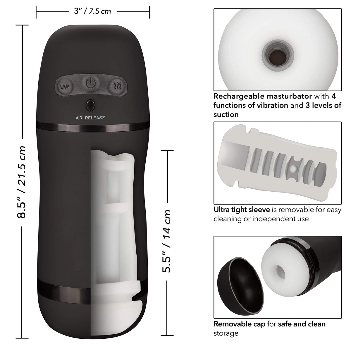 California Exotics - Optimum Power Pulsar Stroker (Black) -  Masturbator Soft Stroker (Vibration) Rechargeable  Durio.sg