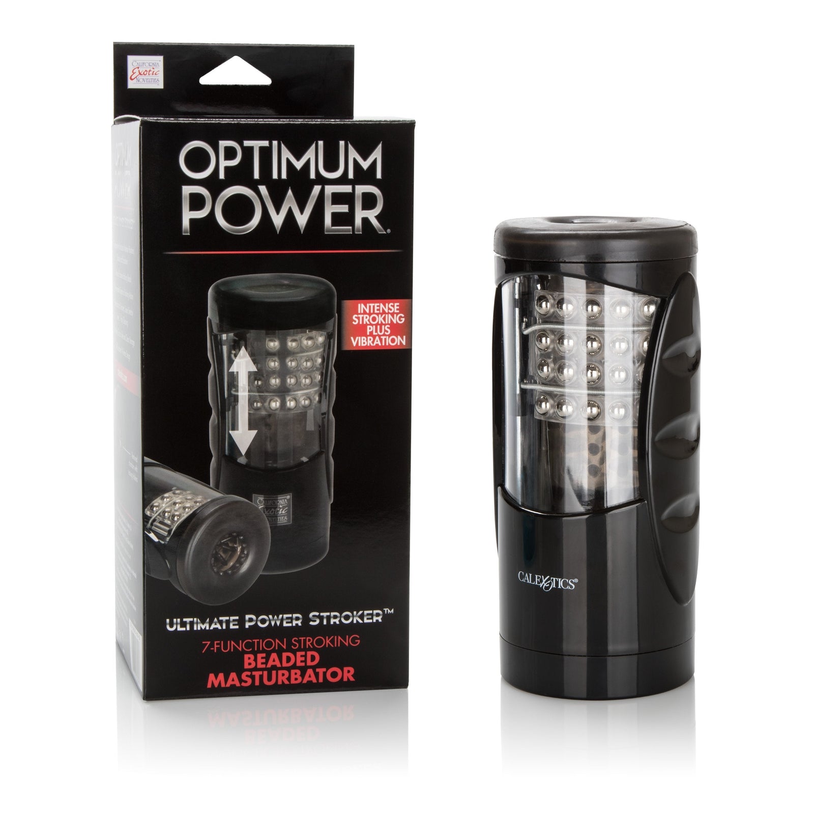 California Exotics - Optimum Power Ultimate Power Stroker Beaded Masturbator (Black) -  Masturbator (Hands Free) Non Rechargeable  Durio.sg