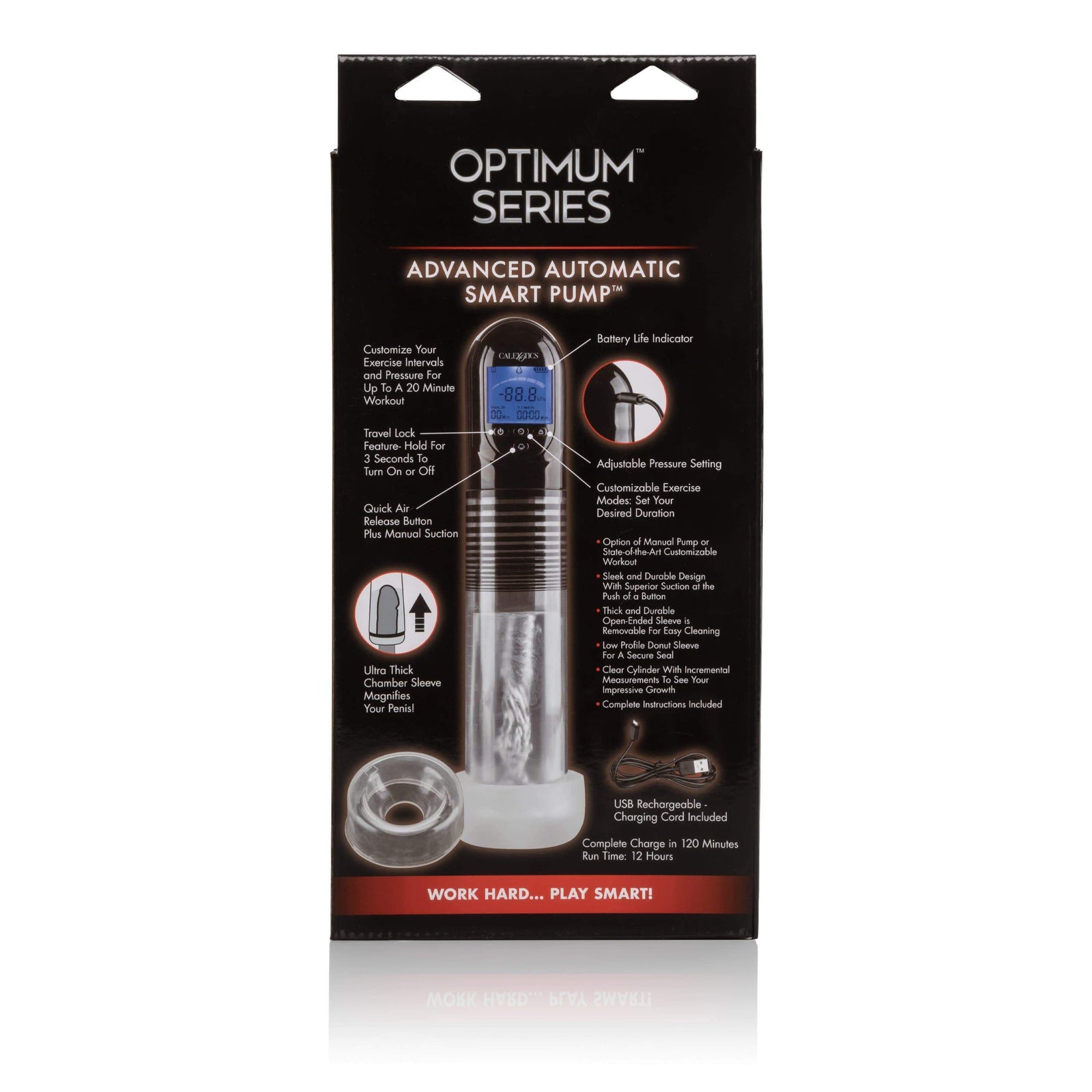 California Exotics - Optimum Series Advanced Automatic Smart Penis Pump (Clear) -  Penis Pump (Vibration) Rechargeable  Durio.sg