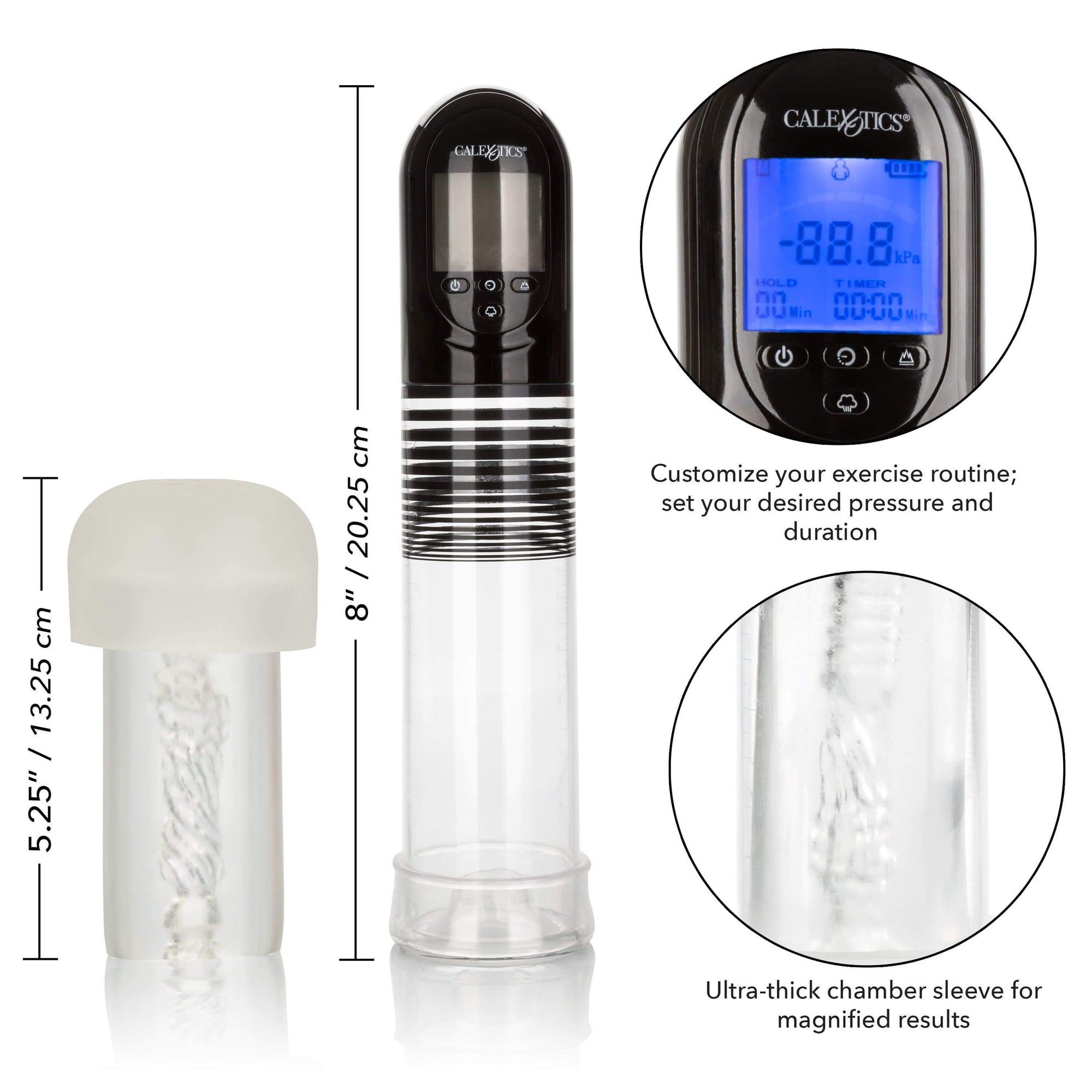 California Exotics - Optimum Series Advanced Automatic Smart Penis Pump (Clear) -  Penis Pump (Vibration) Rechargeable  Durio.sg