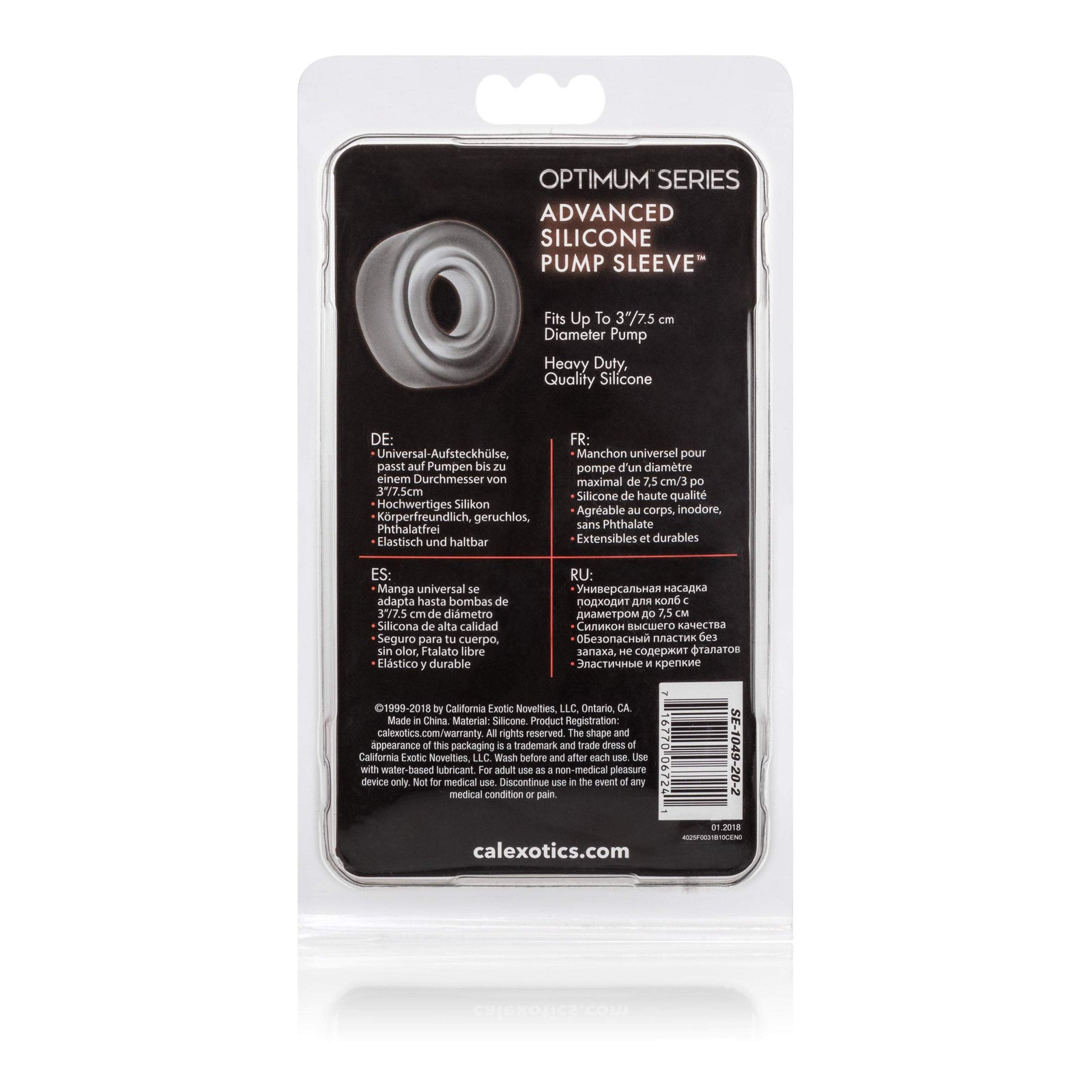 California Exotics - Optimum Series Advanced Silicone Pump Sleeve (Smoke) -  Accessories  Durio.sg