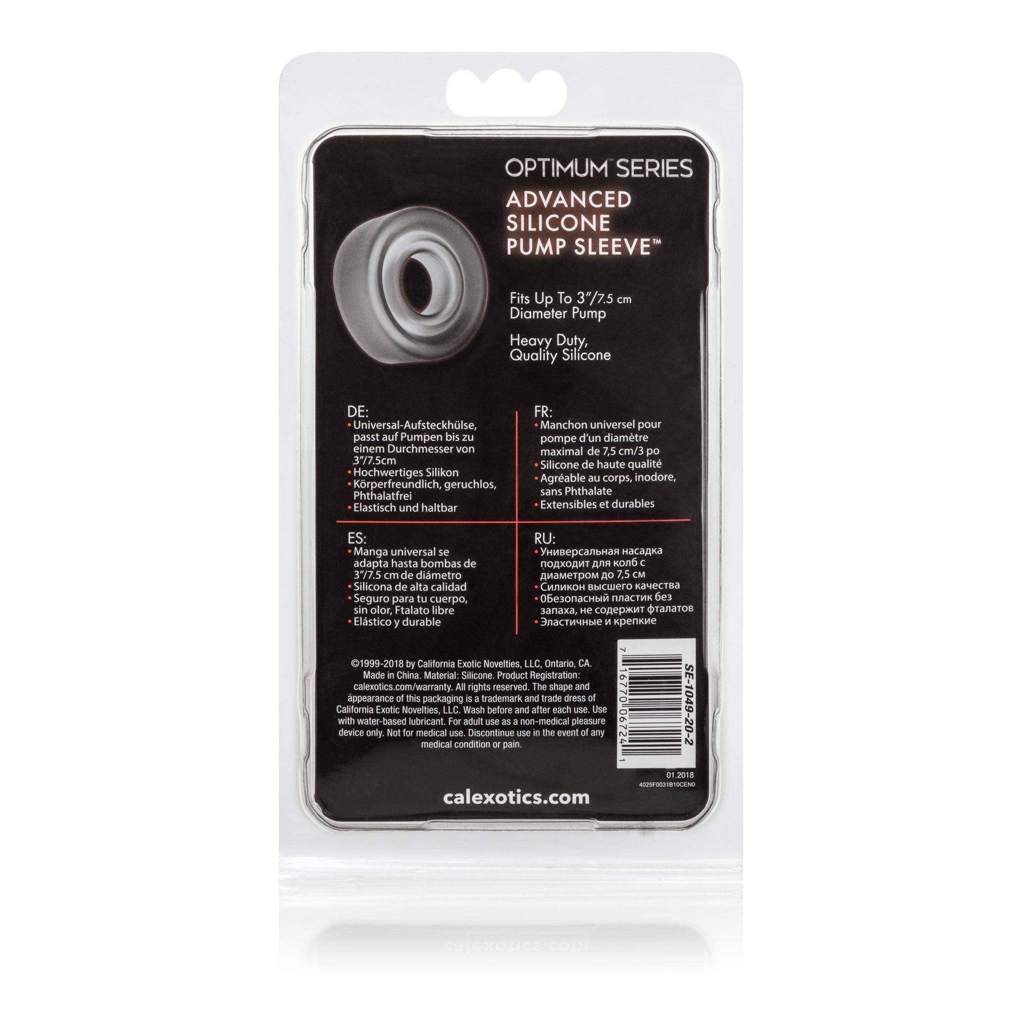 California Exotics - Optimum Series Advanced Silicone Pump Sleeve (Smoke) -  Accessories  Durio.sg