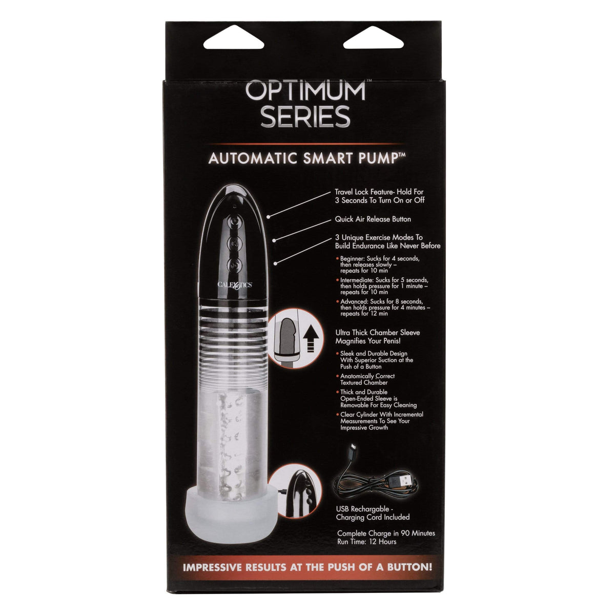 California Exotics - Optimum Series Executive Automatic Smart Pump (Black) -  Penis Pump (Vibration) Rechargeable  Durio.sg