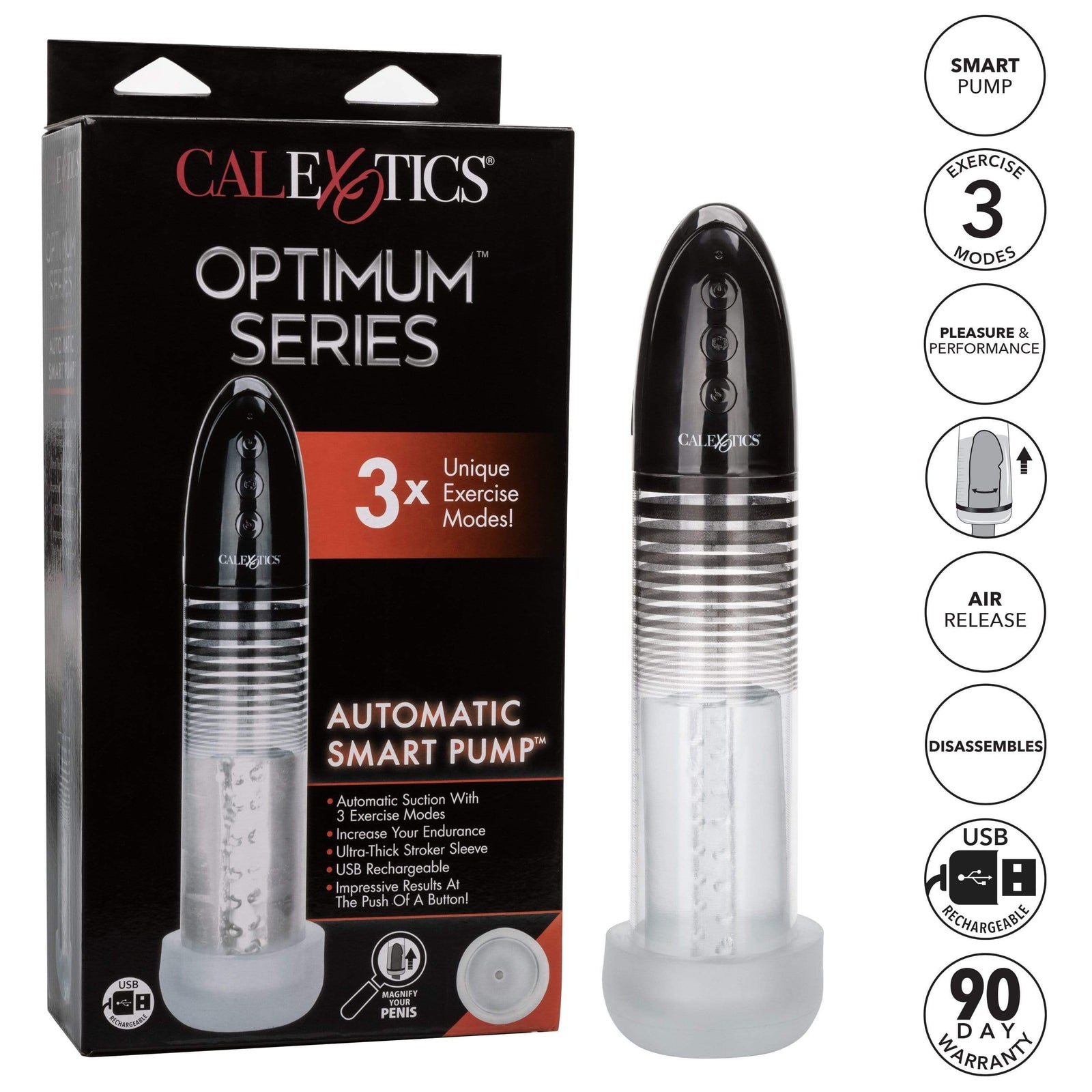 California Exotics - Optimum Series Executive Automatic Smart Pump (Black) -  Penis Pump (Vibration) Rechargeable  Durio.sg