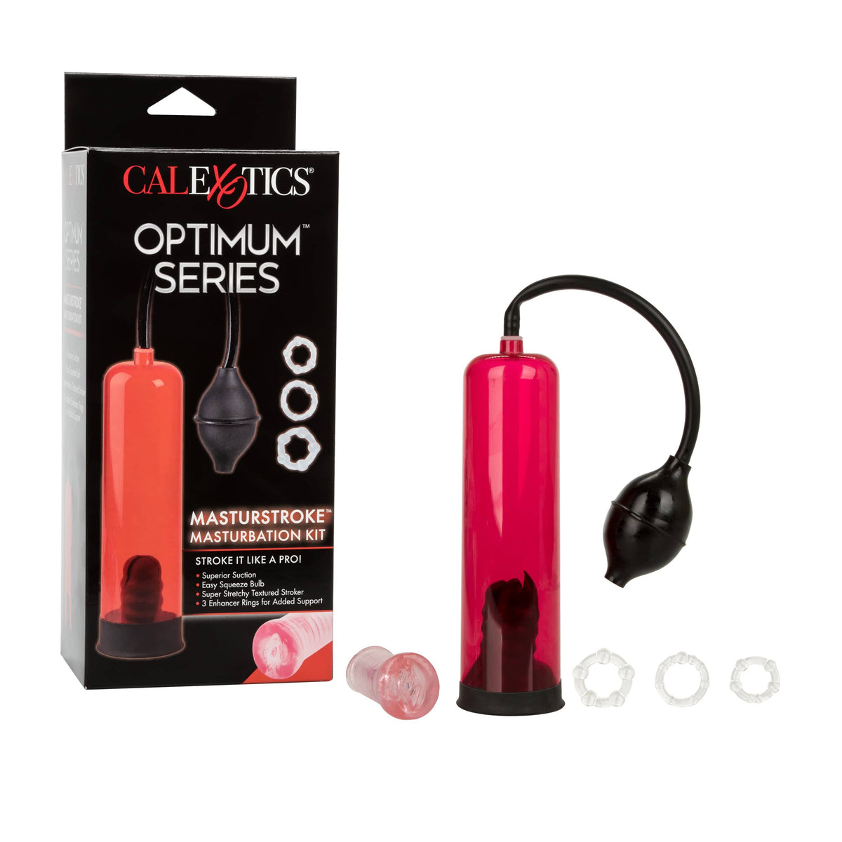 California Exotics - Optimum Series Masturstroke Masturbation Kit (Red) -  Penis Pump (Non Vibration)  Durio.sg