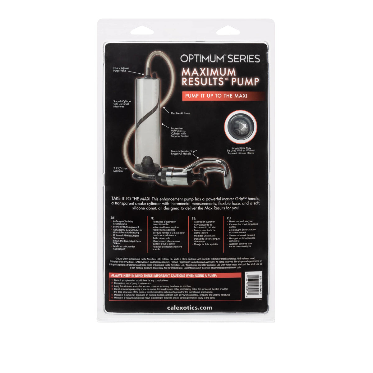 California Exotics - Optimum Series Maximum Results Penis Pump (Black) -  Penis Pump (Non Vibration)  Durio.sg