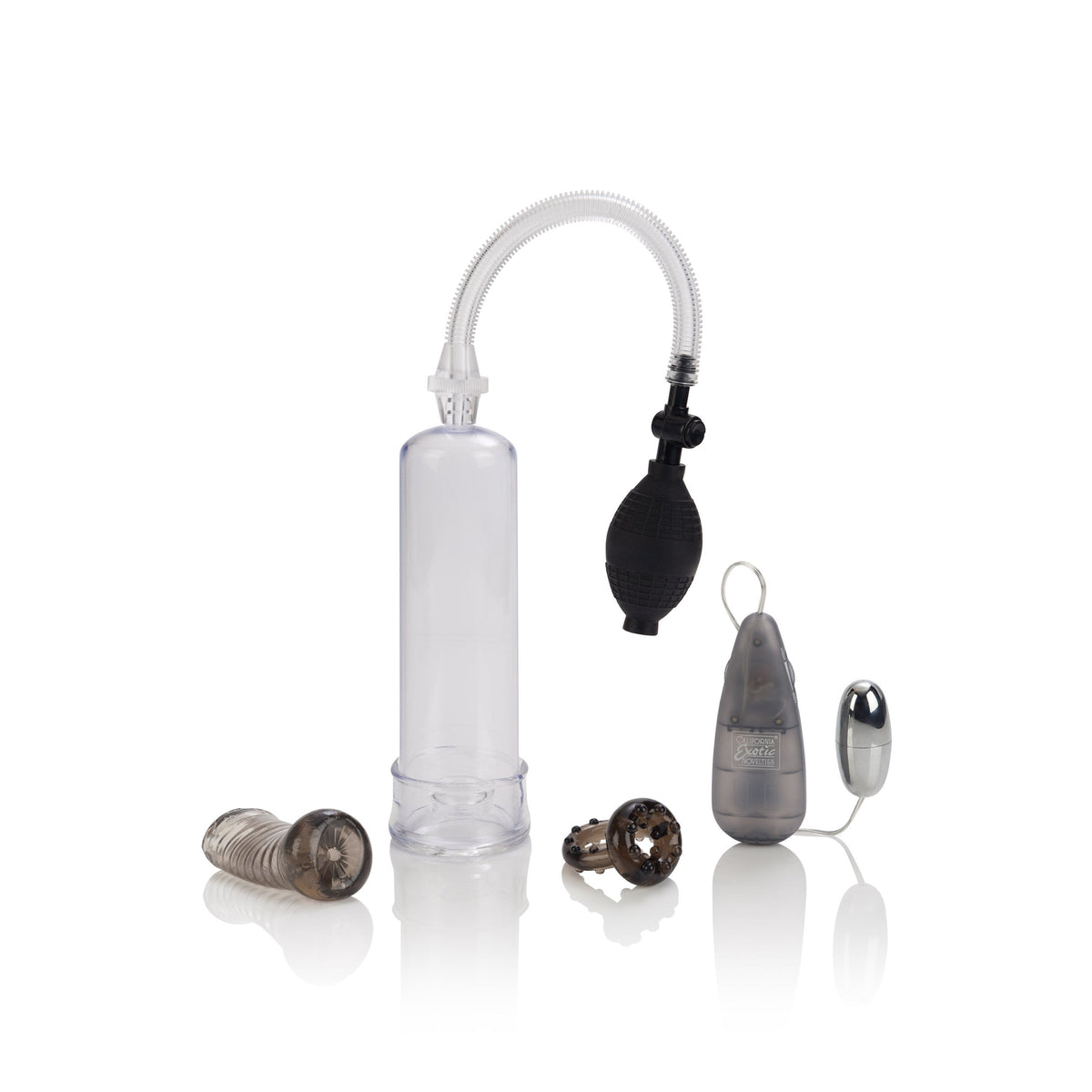 California Exotics - Optimum Series Sta-Hard Erector Set (Clear) -  Penis Pump (Vibration) Non Rechargeable  Durio.sg