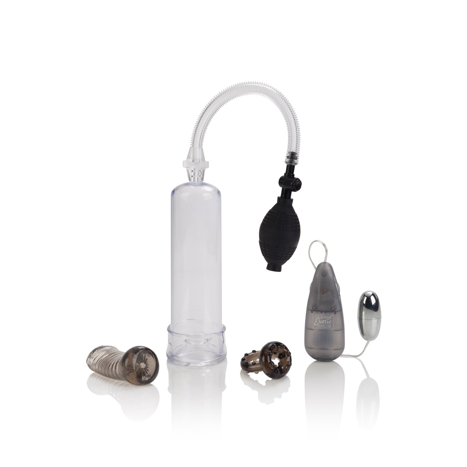 California Exotics - Optimum Series Sta-Hard Erector Set (Clear) -  Penis Pump (Vibration) Non Rechargeable  Durio.sg