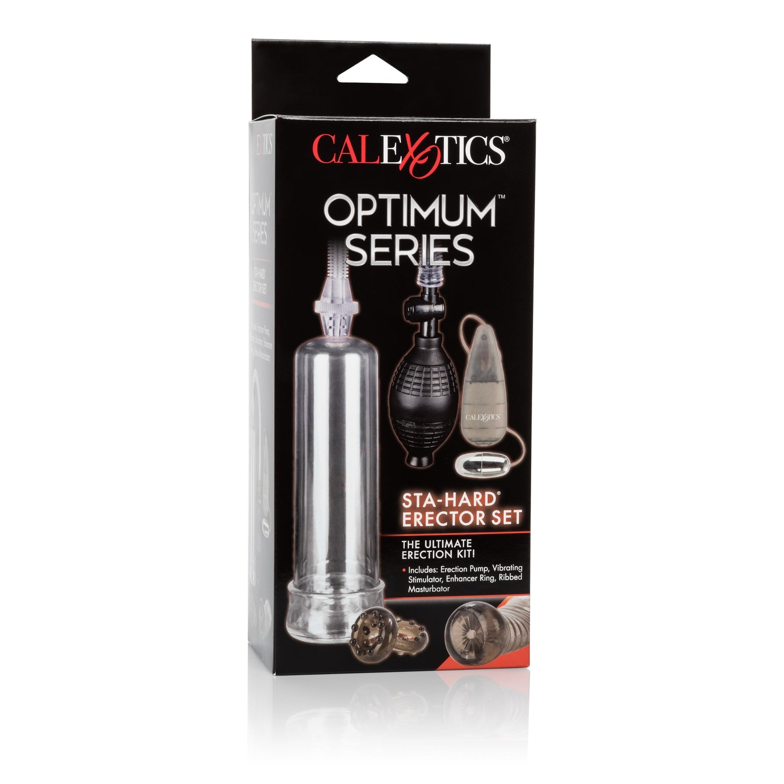 California Exotics - Optimum Series Sta-Hard Erector Set (Clear) -  Penis Pump (Vibration) Non Rechargeable  Durio.sg