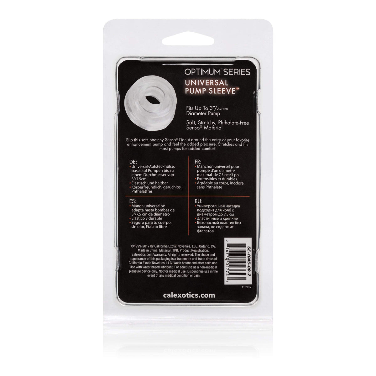 California Exotics - Optimum Series Universal Pump Sleeve (Clear) -  Accessories  Durio.sg