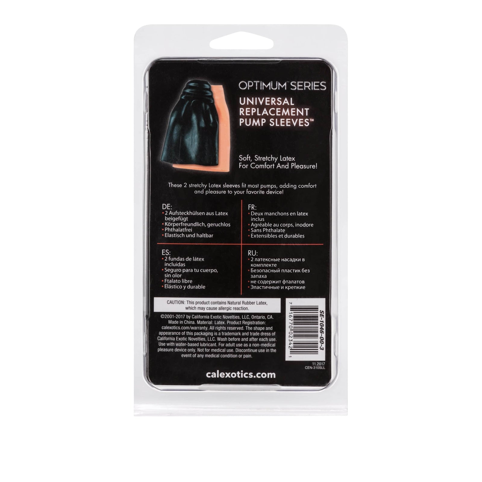 California Exotics - Optimum Series Universal Replacement Pump Sleeves (Beige/Black) -  Accessories  Durio.sg