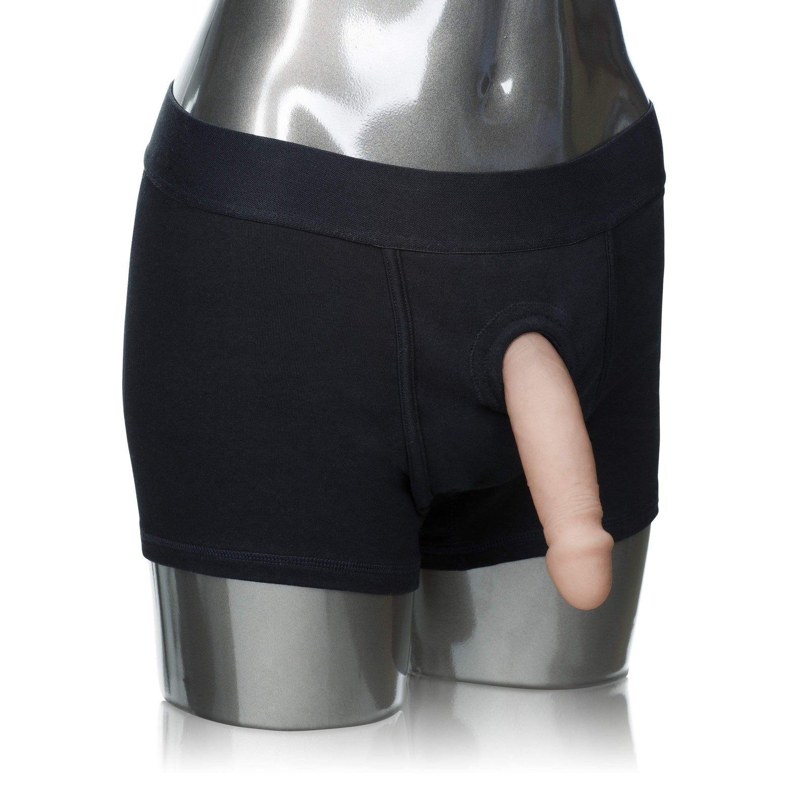 California Exotics - Packer Gear Black Boxer Brief Harness M/L (Black) -  Strap On w/o Dildo  Durio.sg