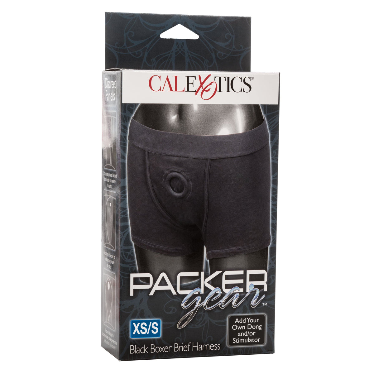 California Exotics - Packer Gear Boxer Brief Strap On Harness XS/S (Black) -  Strap On w/o Dildo  Durio.sg