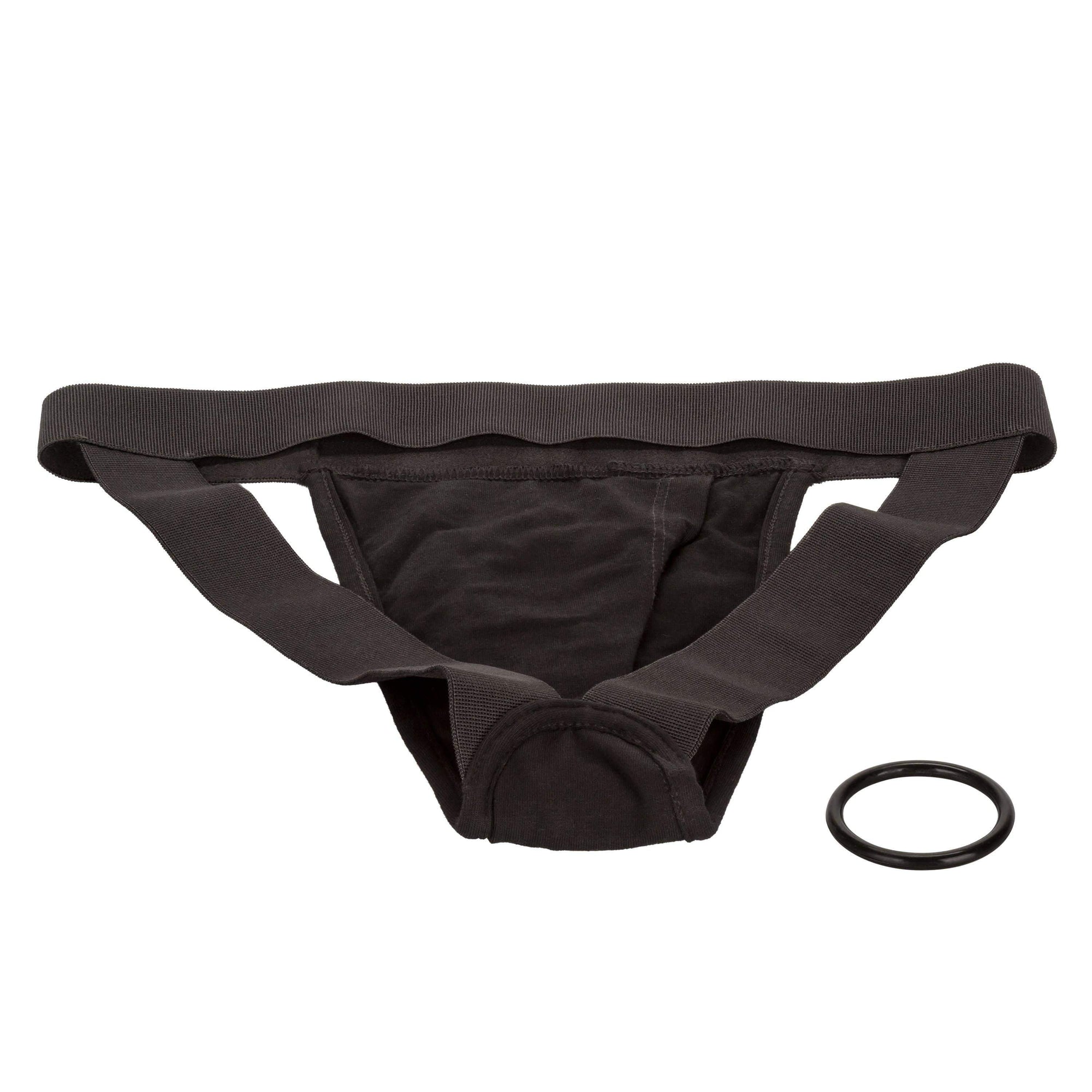 California Exotics - Packer Gear Jock Strap On Harness XS/S (Black) -  Strap On w/o Dildo  Durio.sg