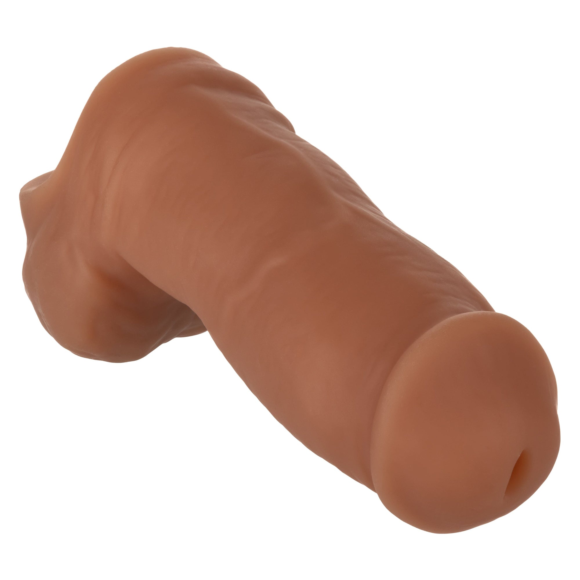 California Exotics - Packer Gear Ultra Soft Silicone STP Hollow Dildo 5" (Brown) -  Cock Sleeves (Non Vibration)  Durio.sg