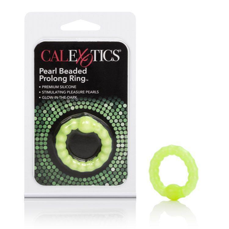 California Exotics - Pearl Beaded Prolong Ring (Green) -  Rubber Cock Ring (Non Vibration)  Durio.sg