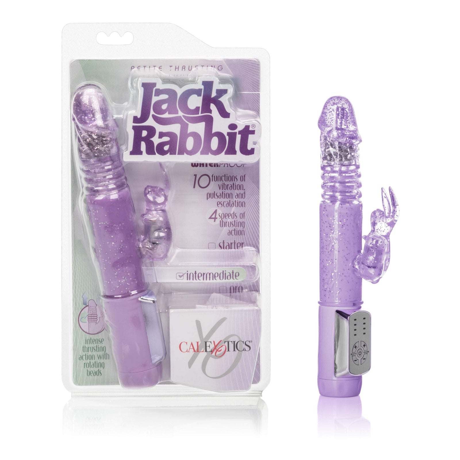 California Exotics - Petite Thrusting Jack Rabbit Intermediate Vibrator (Purple) -  Rabbit Dildo (Vibration) Non Rechargeable  Durio.sg