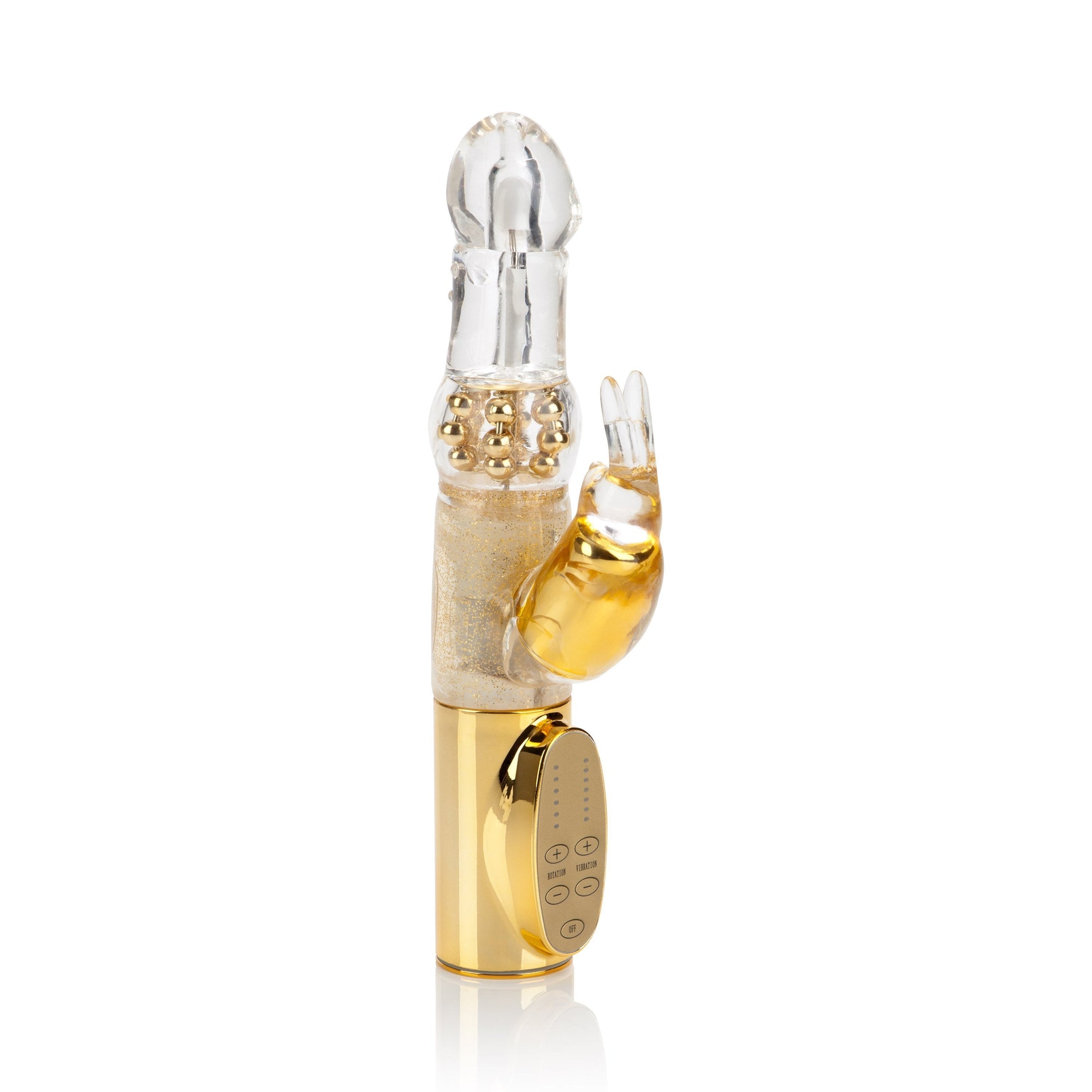 California Exotics - Platinum Collection Jack Rabbit Vibrator Intermediate (Gold) -  Rabbit Dildo (Vibration) Non Rechargeable  Durio.sg