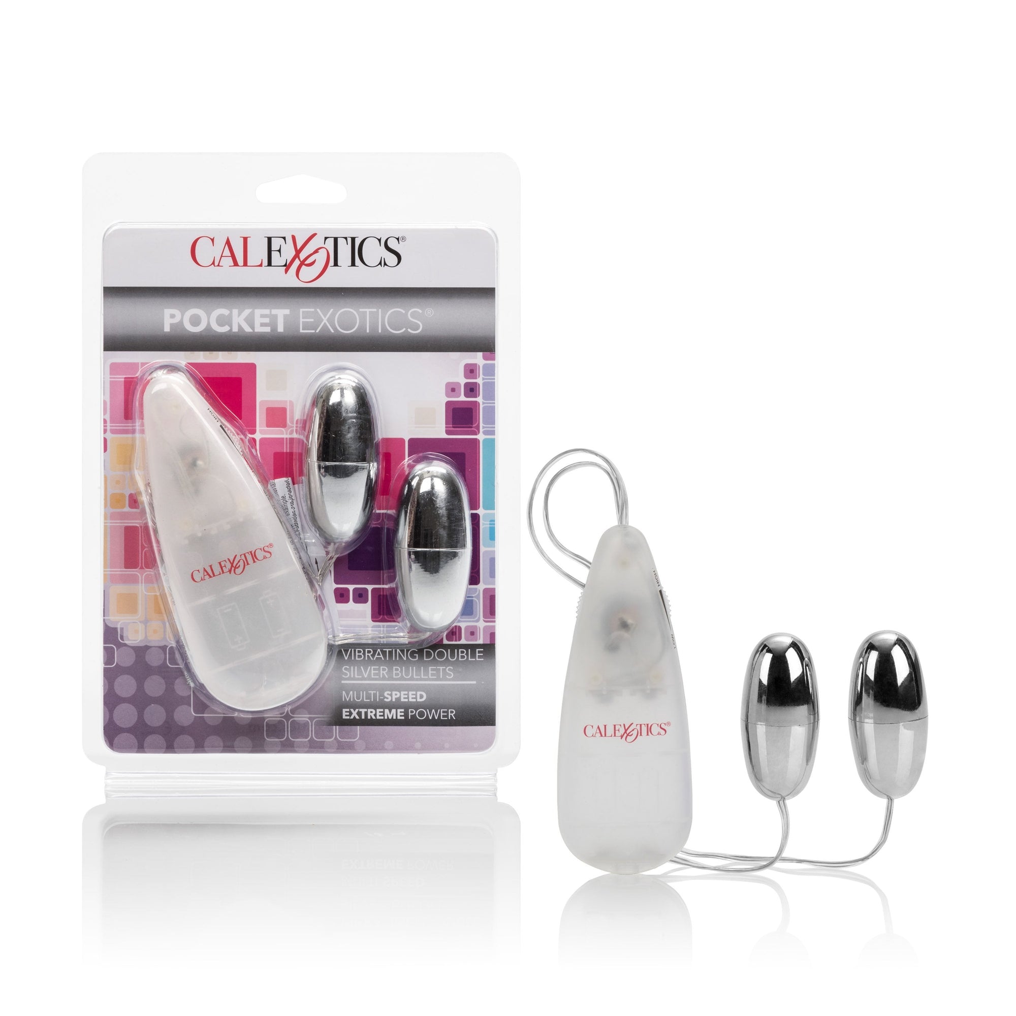 California Exotics - Pocket Exotics Vibrating Double Silver Bullet Vibrator (White) -  Wired Remote Control Egg (Vibration) Non Rechargeable  Durio.sg