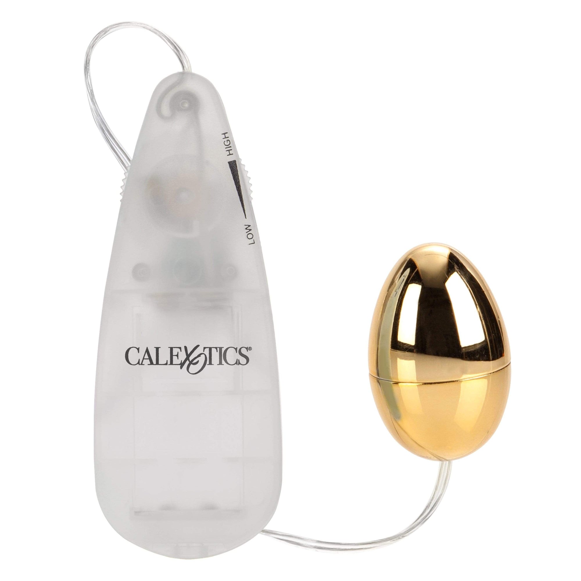 California Exotics - Pocket Exotics Vibrating Gold Egg Massager with Remote (Gold) -  Wired Remote Control Egg (Vibration) Non Rechargeable  Durio.sg