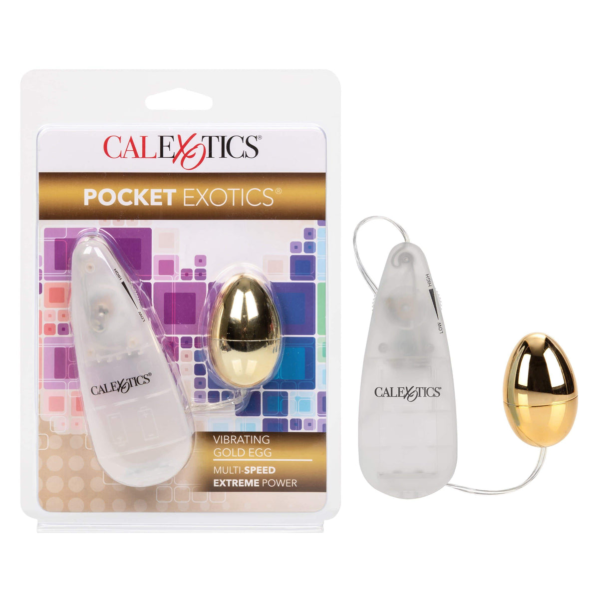 California Exotics - Pocket Exotics Vibrating Gold Egg Massager with Remote (Gold) -  Wired Remote Control Egg (Vibration) Non Rechargeable  Durio.sg