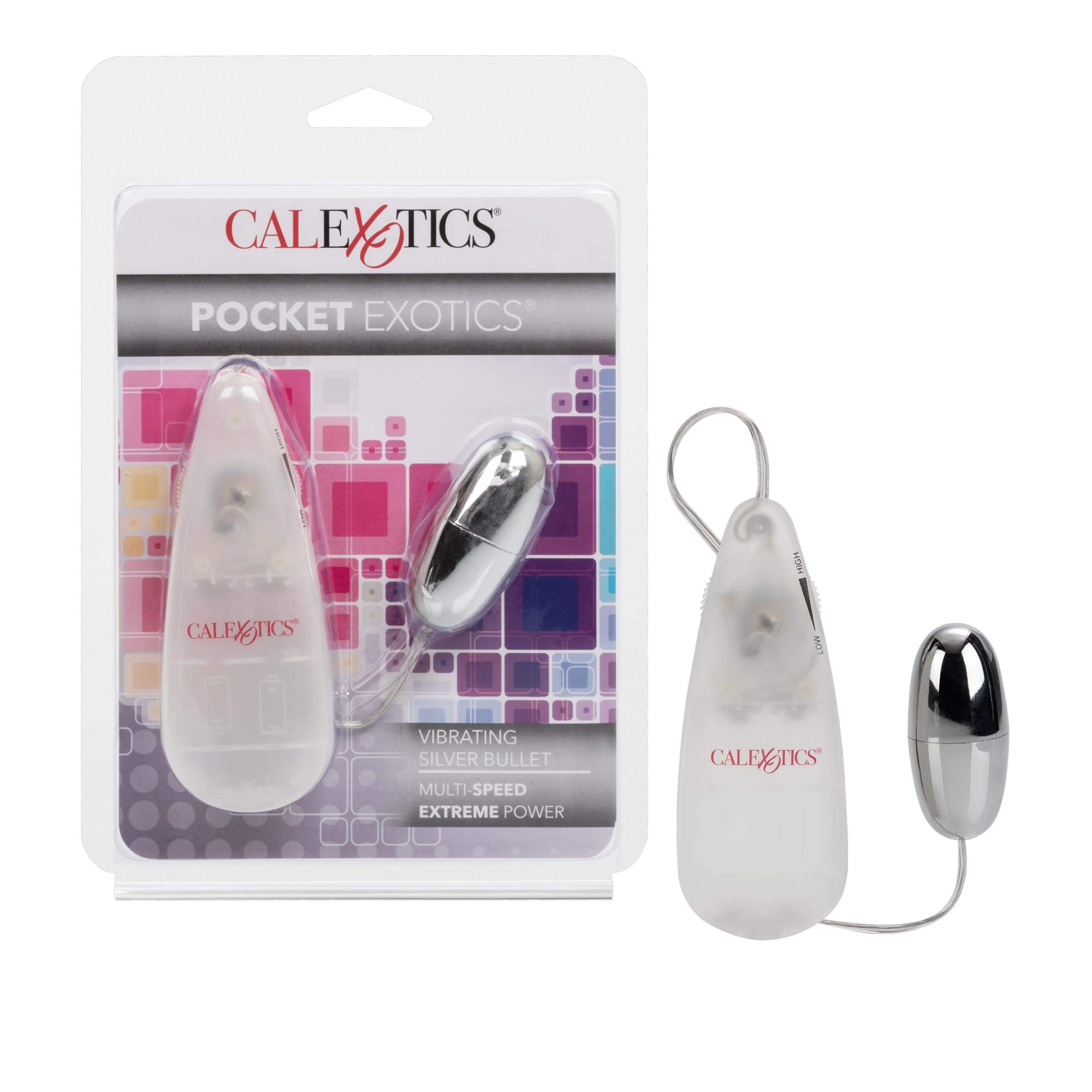 California Exotics - Pocket Exotics Vibrating Silver Bullet with Remote (SIlver) -  Wired Remote Control Egg (Vibration) Non Rechargeable  Durio.sg