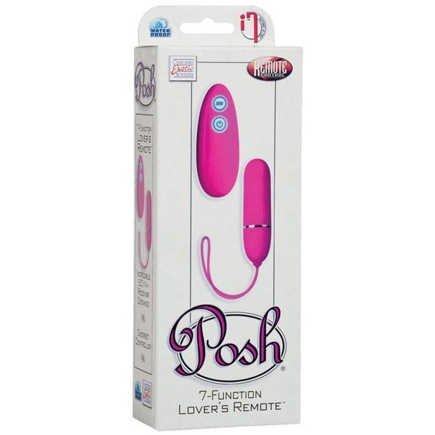 California Exotics - Posh 7 Function Lovers Remote (Pink) -  Wireless Remote Control Egg (Vibration) Non Rechargeable  Durio.sg